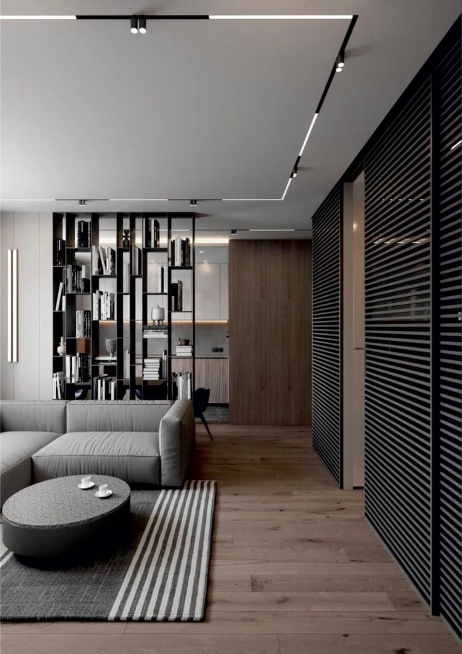 Modern interior illuminated with LucyLED linear profile lighting