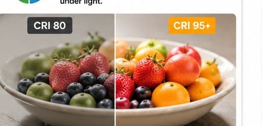 CRI 80 versus CRI 95+ colour rendering comparison